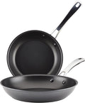 Rachael Ray Cook + Create Hard Anodized Nonstick Frying Pans/Skillet Set 9 Inch and 11.75 Inch - Black