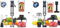 Ganiza Immersion Blender 5 in 1 &amp 6 in 1 Corded Hand Blender Stainless Steel Blade 16 Speed Immersion Blender Handheld with 800ml Mixing Beaker 600ml Chopper Whisk Frother Potato Masher
