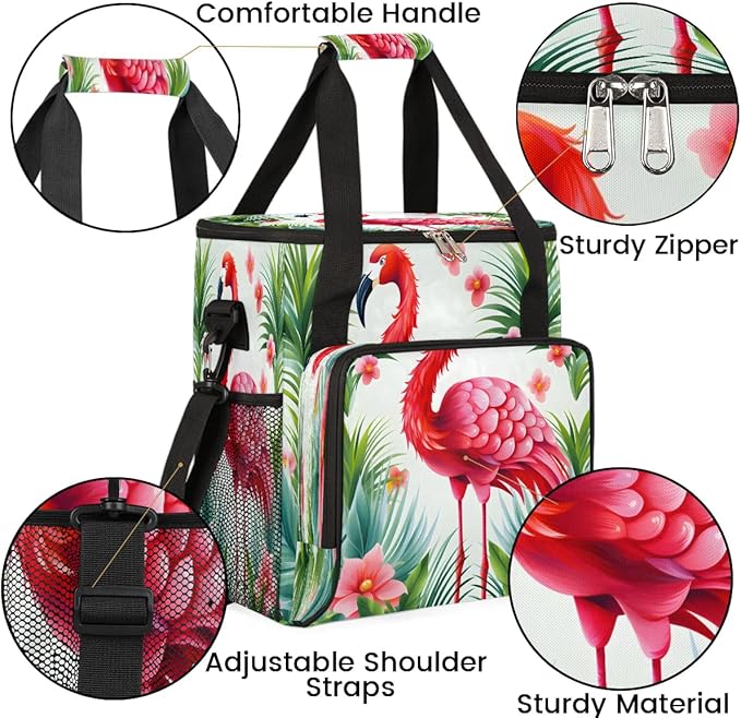 Flowers Summer Flamingo Coffee Maker Travel Bag for K-Mini or K-Mini Plus Single Serve Coffee Brewer Portable Storage Tote Case for Tarvel