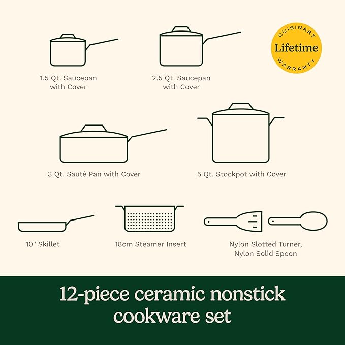 Cuisinart 12-Piece Classic Ceramic Nonstick Set 35C-12BK