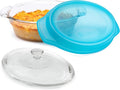 Libbey Baker’s Premium 3 Piece Glass Baking Dish Set Stackable Space Saving Casserole Dish with Lid Set Baking Glassware for Casseroles Desserts