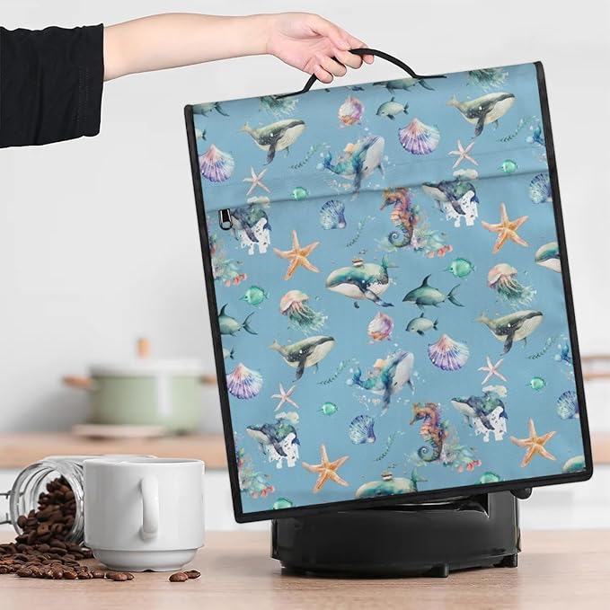 cfpolar Kitchen Aid Mixer Cover Compatible with 6-8 Quarts Summer Dolphin Starfish Stand Mixer Cover Kitchen Aid Mixers Accessories Appliance Organizer Bag Dust Covers with Zipper Pocket