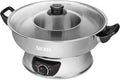 Aroma Stainless Steel Hot Pot Silver (ASP-600) 5 quart