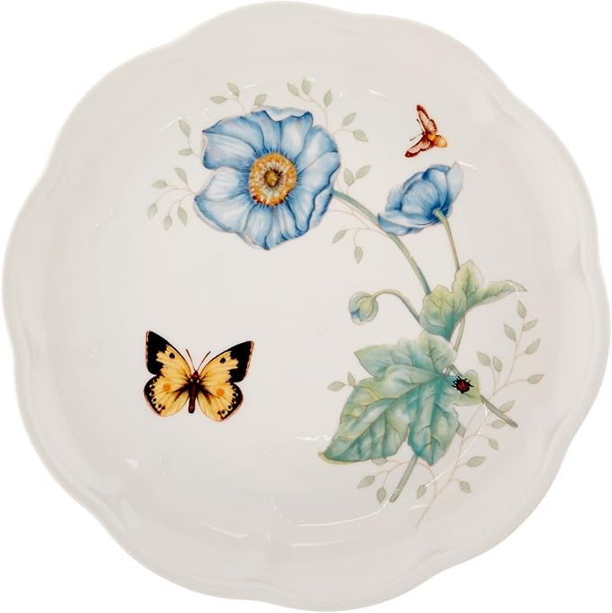 Lenox Dinnerware Set Butterfly Meadow 18-Piece Set Service For 6 White Porcelain Butterfly And Flower Designs Plates And Bowls Sets Dishwasher Safe Home &amp Kitchen (18 Pieces Assorted)
