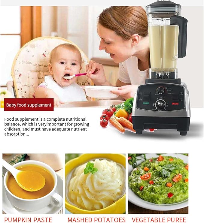 Compact Portable Blender 2l Professional Countertop Blender with Automatic Cleaning Function Strong Power Adjustable Speed Used Personal Blender for Milkshakes and Smoothies