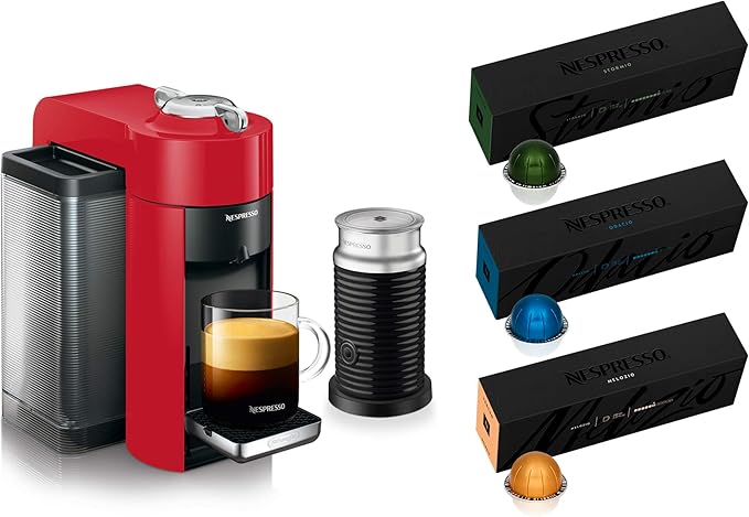 Nespresso Vertuo Coffee and Espresso Machine Bundle by De'Longhi Aeroccino Milk Frother