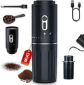 All-in-one Pour Over Coffee Maker Portable Electric Burr Coffee Grinder Rechargeable Coffee Bean Grinder Conical Burr Battery Powered Cordless Portable Coffee Maker for Travel Camping Car