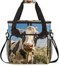 Cow Chrysanthemum Coffee Maker Carrying Bag Portable Travel Storage Tote Bag Compatible with K-Mini or K-Mini Plus Single Serve Coffee Brewer Carrying Case with Multiple Pockets &amp Shoulder Strap
