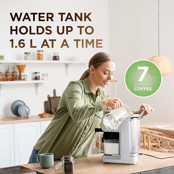 Ivation Espresso &amp Cappuccino Maker w/Milk Frother | 58mm | Coffee Machine for Home | Single &amp Double Shots | Espresso Cappuccino Latte &amp Froth | Auto-Clean &amp Descale - Detachable M