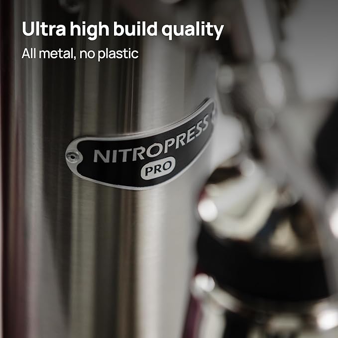 NitroPress Pro Electric Nitro Cold Brew Coffee &amp Cocktail Maker Machine Air-Powered Nitro Coffee Maker &amp Nitrogen Infuser Coffee Matcha Cocktails &amp Drinks Stainless Steel Home Bar Bevera