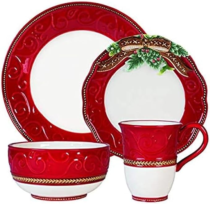 Fitz and Floyd Yuletide Holiday Dinnerware Set