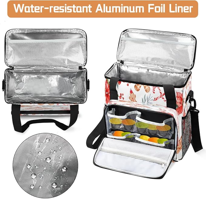 Christmas (720) Coffee Maker Carring Bag Travel Carrying Storage Tote Bag Compatible with Keurig K-Mini or K-Mini Plus Portable Single Serve Coffee Brewer Case with Pockets for K-cup Pods