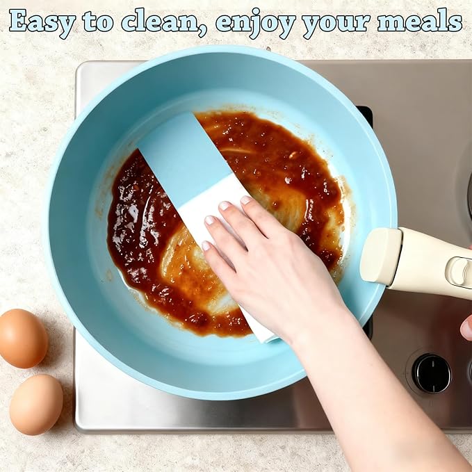 24 Pcs pots and pans setcookware set non stickpots and pans set Oven-safe and dishwasher-safePFAS/PFOA FreeInduction Dishwasher Oven Safe cookware set (Blue)