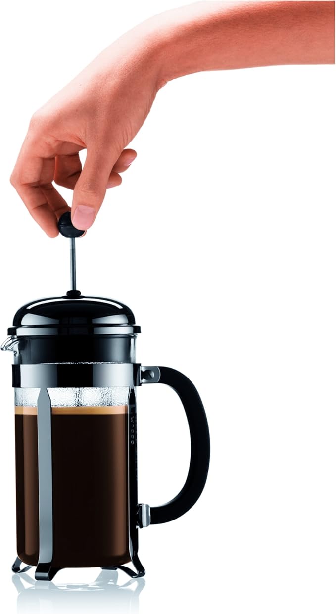 Bodum K11068-01 8 Cup Small Chambord Set Coffee Maker and Vacuum Travel Mug 34 oz Black