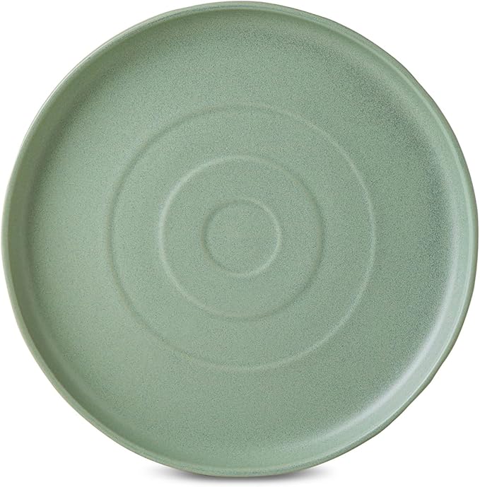 Stone by Mercer Project SHOSAI 16-Piece Stoneware Dinnerware Set Plates and Bowls Set Modern Dishware set fo 4 Sage