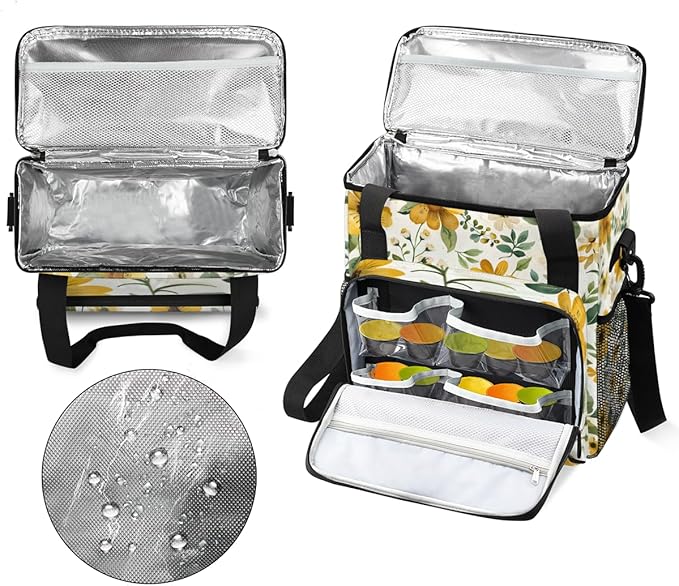 Flamboyant Flower Coffee Maker Carrying Bag Portable Travel Storage Tote Bag Compatible with K-Mini or K-Mini Plus Single Serve Coffee Brewer Carrying Case with Multiple Pockets &amp Shoulder Strap