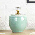 Ceramic Pot With Lid Ceramic Rice Storage Containers Ceramic Tea Barrels Kitchen Organization For Food Sealed Rice Storage Tank Large Capacity Grain Storage Jars With Tassel Design 12.5kg(BCapac