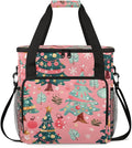 Cartoon Tree Coffee Maker Carrying Bag Christmas Festivals Travel Storage Bag Compatible with K-Mini or K-Mini Plus Single Serve Coffee Brewer Carrying Case with Multiple Pockets &amp Shoulder Stra