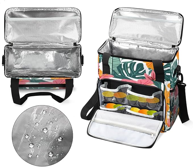 Captivating Flower Coffee Maker Carrying Bag Portable Travel Storage Tote Bag Compatible with K-Mini or K-Mini Plus Single Serve Coffee Brewer Carrying Case with Multiple Pockets &amp Shoulder Stra