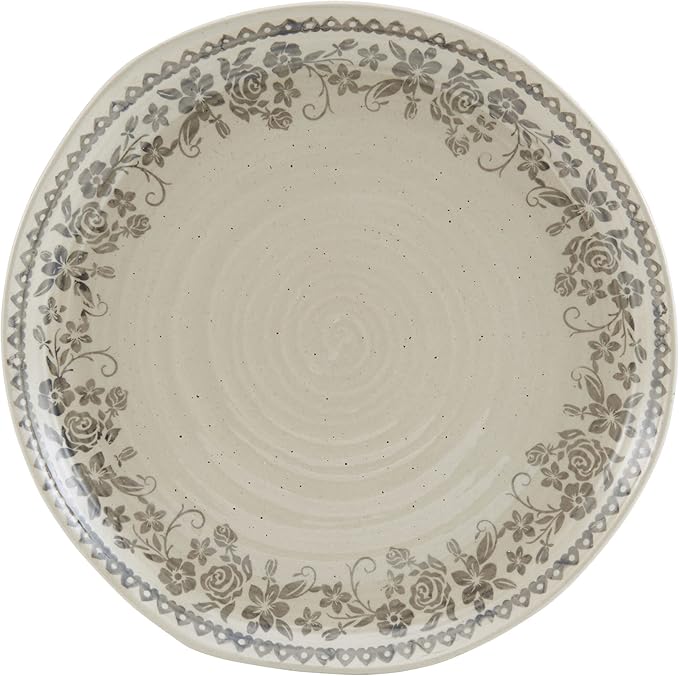 Pfaltzgraff Hayden Floral 12 Piece Dinnerware Set Service for 4 Grey