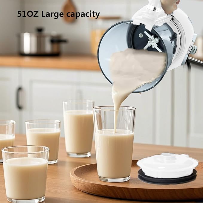10 in 1 Nut Milk Maker Hot Blender51oz Homemade Soy AlmondOatPlant BasedBaby Food Maker 20 BladesAutomatic Soybean Machine with 24H Delay Start/Keep Warm8H/Boil Water&ampAuto Clean