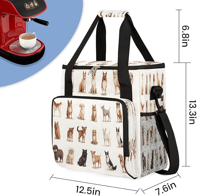 Dog Family Coffee Maker Carrying Bag for Keurig K-Mini or K-Mini Plus Storage Portable Coffee Maker Travel Bag