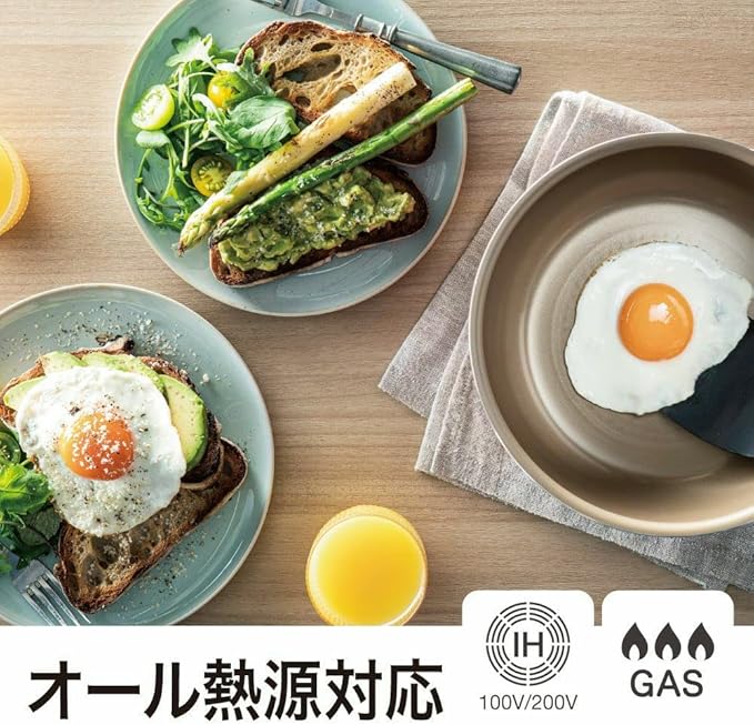 Evercook Frying Pan Set 8-Piece Set Set with Mini Handle and Cover Removable Induction Compatible Red Doshisha