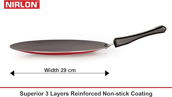 Nirlon Non-Stick Aluminium Cookware Set 2-Pieces Red/Black (2.6mm_FT13_CT12_64_3)