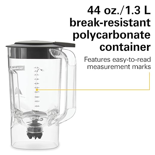 Hamilton Beach Commercial 908R 44Oz Bar Blender 2 Speed 1 HP Black (HBB908R)