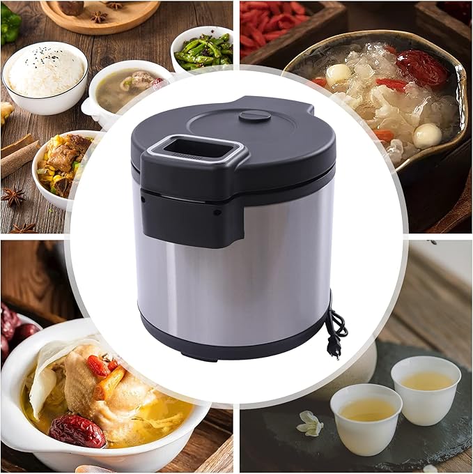 Rice Warm 19L Rice Portable Rice Warmer with Non-stick Coating Inner Pot Adjustable Temperature Big Capacity Thermal Sushi Rice Warmer with Hinged Cover 110V