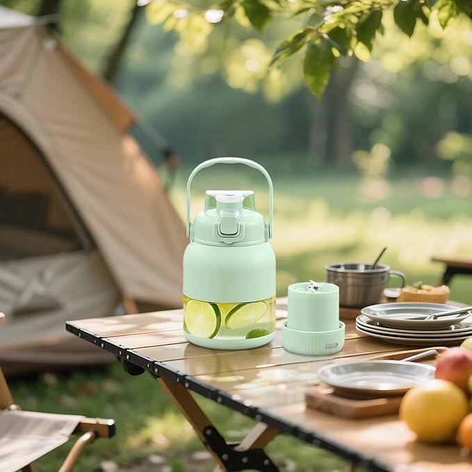 Usb Rechargeable 500 Ml / 16.9 Fl Oz Mini Juicer Wireless Portable Blending Cup Automatic Juicer With Detachable Lid Great For Outdoor Sports And Travel