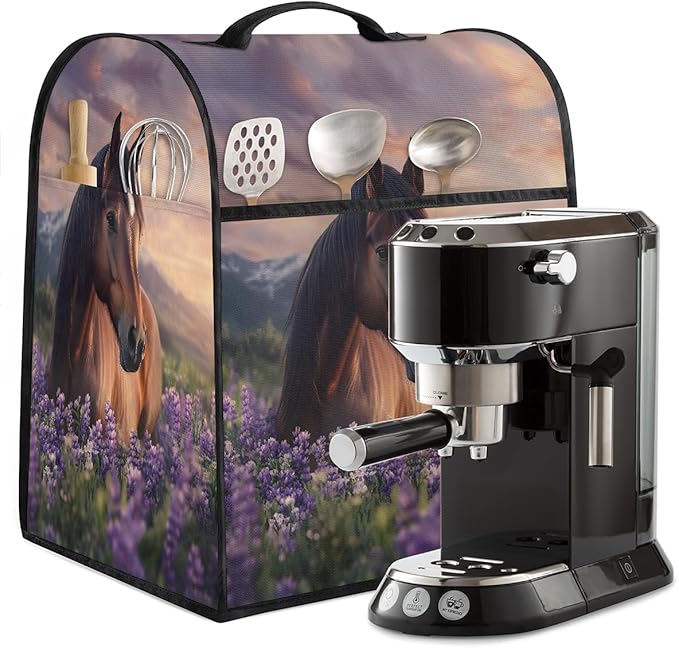 cfpolar Kitchen Aid Mixer Cover Compatible with 6-8 Quarts Animal Horse Purple Lavender Stand Mixer Cover Kitchen Aid Mixers Accessories Appliance Organizer Bag Dust Covers with Zipper Pocket
