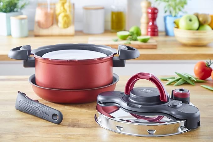 Tefal Ingenio All-In-One 8-Piece Cookware Set Cooking Pot Non-Stick Pan Stainless Steel Saucepan Steamer Basket Lids