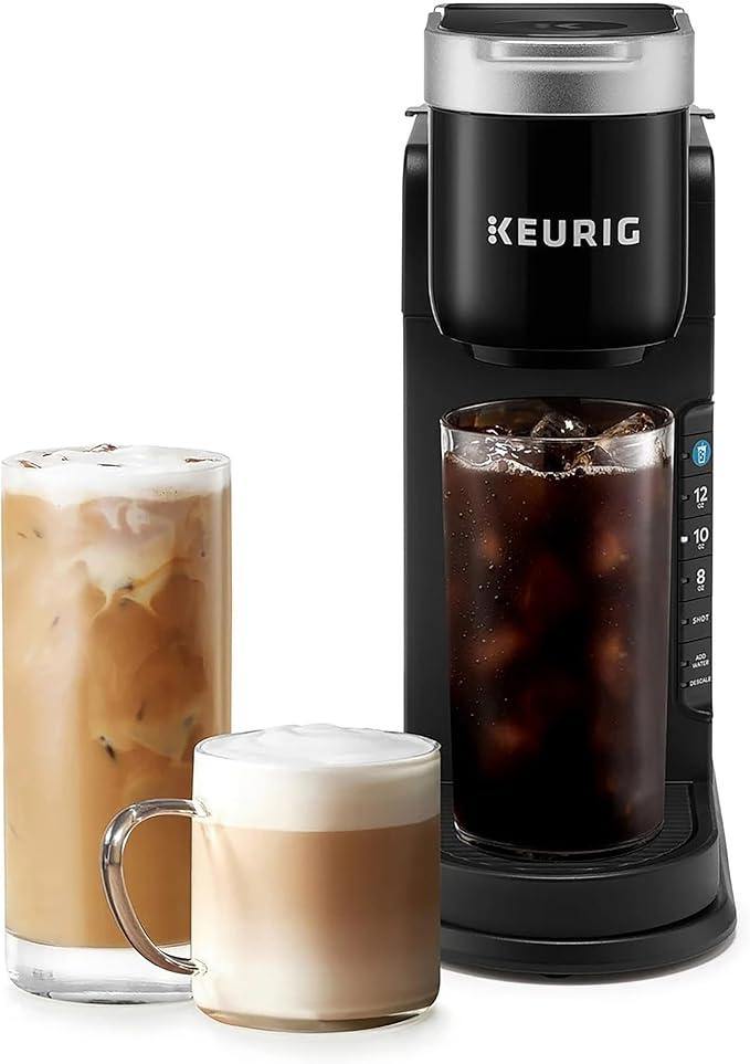 Keurig K-Café Barista Bar Single Serve Coffee Maker with 3 Brew Sizes Hot and Cold Brew Capabilities 2oz Coffee Shot Button Black (Renewed)