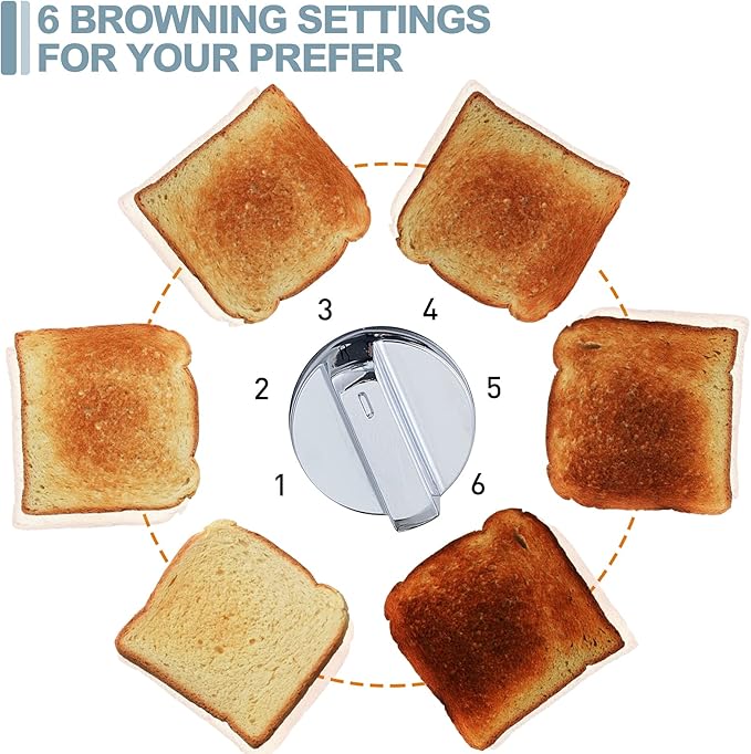 CUSIMAX 4 Slice Toaster Stainless Steel Ultra-Clear LED Display &amp Extra Wide Slots with Dual Control Panels of 6 Shade Settings Cancel/Bagel/Defrost Function Removable Crumb Trays Black
