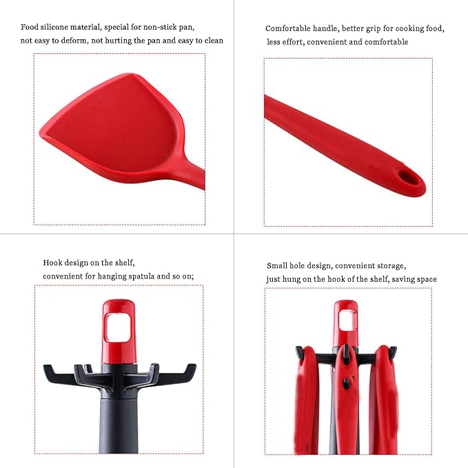 Silicone Cookware Set Kitchen Cooking Seven-piece High Temperature Resistant Non-stick Cookware Silicone Cookware ~ The Best Gift for The Kitchen