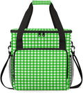 Green Plaid Coffee Maker Carrying Bag Portable Travel Storage Tote Bag Compatible with K-Mini or K-Mini Plus Single Serve Coffee Brewer Carrying Case with Multiple Pockets &amp Shoulder Strap