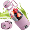 MIAOKE Portable Blender 6 Blades Juicer Cup for Juice Shakes and Smoothies 350ml Mini Blender with Led Display Usb Rechargeable3000Mah Rechargeable Battery for Home Outdoors Travel-Lceberry Pink
