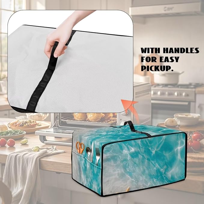 Doojoayie Starfish Toaster Cover 6 Slice Appliance Covers for Kitchen Counter 19.7x16x 10 Universal Fit Dustproof Protector as Kitchen Decoration