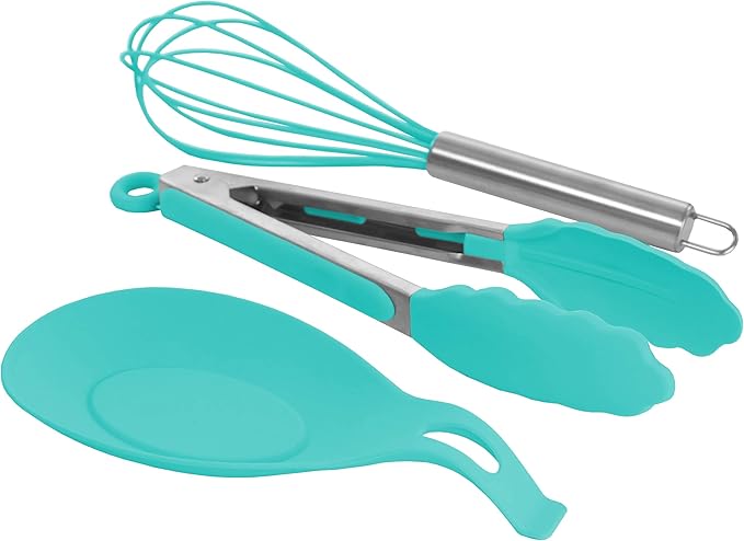 Megachef Tool Cookware Utensil Set 12 Piece Light Teal