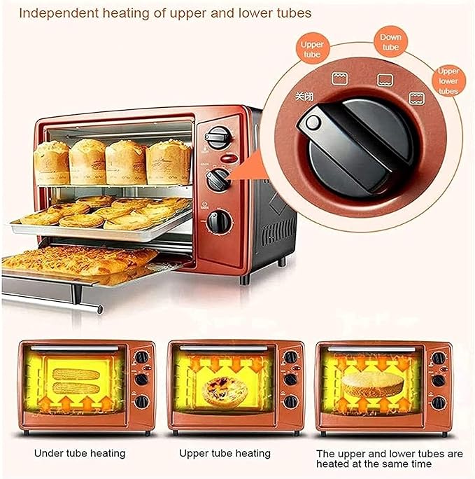 Toaster Convection Oven Countertop Convection Toaster Oven Electric Rotisserie Oven Pizza Oven Single Door Pull Bake/Toast/Roast/Heat/30L Extra Large 1500W Stainless Steel