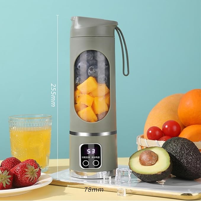 New wireless portable household juicer juicing cup USB charging small juicer (A-Green)