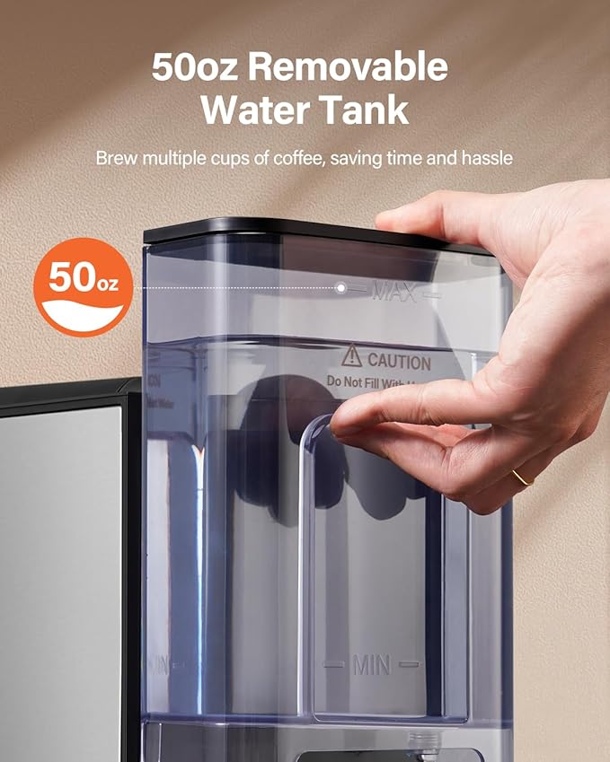 SHARDOR Single Serve Coffee Maker Hot and Iced Coffee Machine for K Cup Pods &amp Ground Coffee 6 to 14 Oz Brew Sizes with 50 oz Large Water Tank Removable Drip Tray Stainless Steel