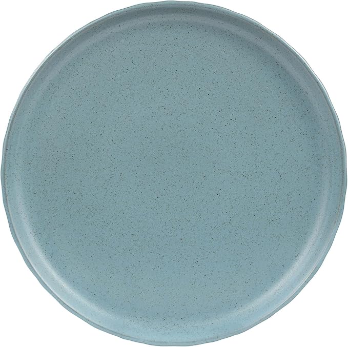 Sango 16-Piece Stoneware Dinnerware Set for 4 Semi-Matte Teal Plates and Bowls Sets with Rustic Speckled Glaze Ceramic Dish Set Elegant Boho Farmhouse Dishes Microwave &amp Dishwasher Safe Kaya