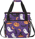 Ghosts Pumpkins Coffee Maker Carrying Bag Portable Travel Storage Tote Bag Compatible with K-Mini or K-Mini Plus Single Serve Coffee Brewer Carrying Case with Multiple Pockets &amp Shoulder Strap