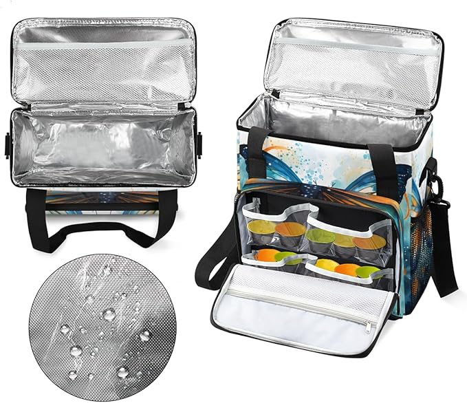 Artistic Butterfly Coffee Maker Carrying Bag Gothic Butterfly Travel Storage Bag Compatible with K-Mini or K-Mini Plus Single Serve Coffee Brewer Carrying Case with Multiple Pockets &amp Shoulder S