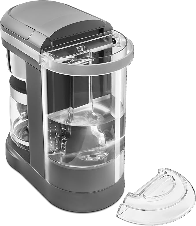 KitchenAid 12 Cup Coffee Maker with Spiral Showerhead (KCM1208DG) and 2 Slice Toaster for Bagels and More (KMT2115) Silver