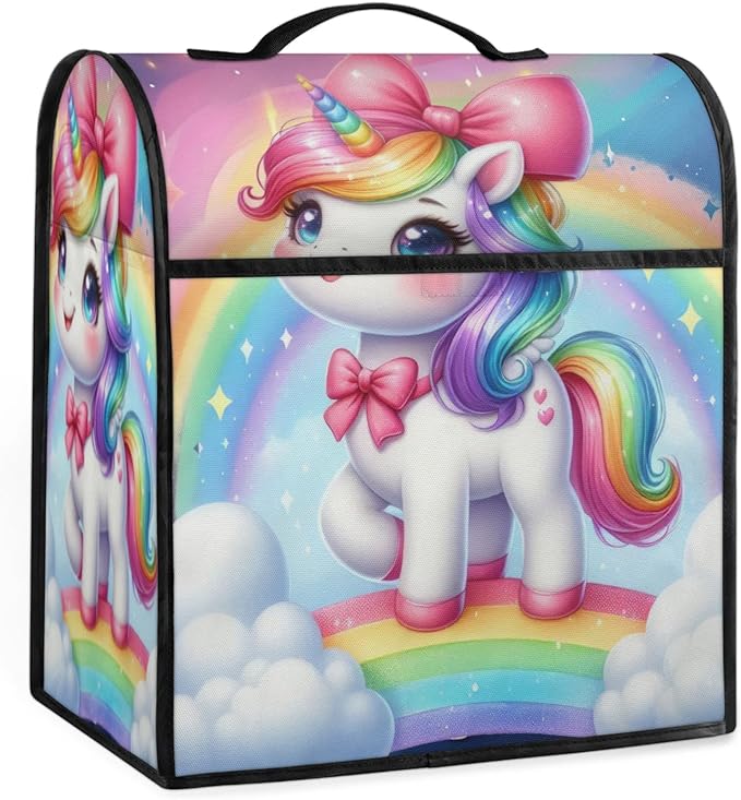cfpolar Kitchen Aid Mixer Cover Compatible with 6-8 Quarts Unicorn Rainbow Bow Stand Mixer Cover Kitchen Aid Mixers Accessories Appliance Organizer Bag Dust Covers with Zipper Pocket