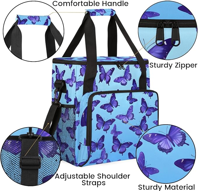 Watercolor Butterfly Coffee Maker Carrying Bag Dreamy Butterfly Travel Storage Bag Compatible with K-Mini or K-Mini Plus Single Serve Coffee Brewer Carrying Case with Pockets &amp Shoulder Strap
