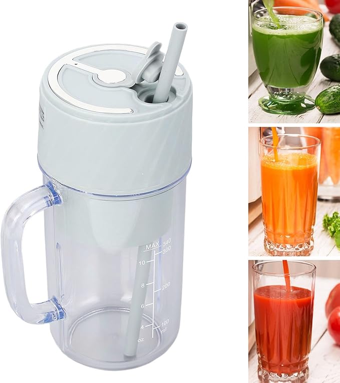 Fabater Portable Blender Smoothie Maker Blender with 10 Blades Rechargeable Size Blender Juicing Cup for Outdoor Camping Home Daily Use (Green)
